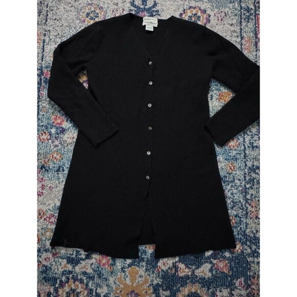 Eddie Bauer Women's Large Italian Merino Wool Long Cardigan Sweater 90s Vintage - Picture 5 of 7